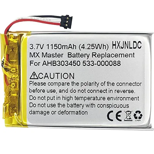DC 3,7 V 1150 mAh Lithium-Polymer-Akku für die kabellose Logitech Gaming-Maus MX Master (AHB303450 533-000088) und DIY 3.7-5V elektronische Produkte mit eingebautem 3-Draht-Batterieaustausch