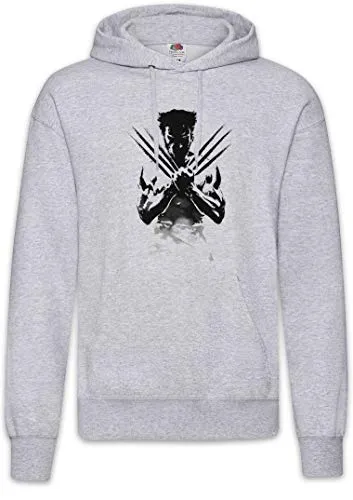 Urban Backwoods Wolverine Shadow Warrior Hoodie Kapuzenpullover Sweatshirt De Manga Grau Größe S