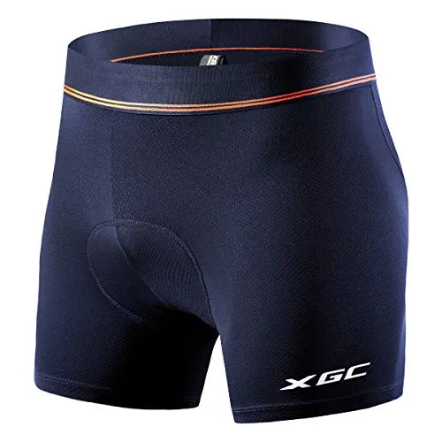 XGC Herren Radunterhose Radsportshorts Fahrradhosen mit elastische atmungsaktive 4D Gel Sitzpolster mit Einer hohen Dichte (Blue, M)
