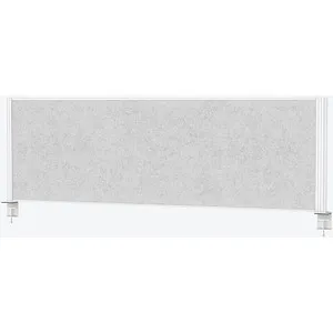 Maul Tischtrennwand connecto, hellgrau / weiß - Akustik-Trennwand 160 x 50 cm für verbesserte Raumakustik und Sichtschutz, schwer entflammbar und Made in Germany, ideal für Büros