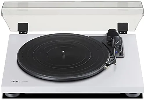 Teac TN-180BT(W) Hifi Plattenspieler mit Bluetooth Sender für Lautsprecher und Kopfhörer (Riemenantrieb, 33/45/78 U/min, integrierter Phono-Vorverstärker, High-Density MDF-Gehäuse), Weiss