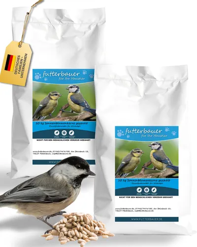 Futterbauer 2 x 10 kg Sonnenblumenkerne geschält Ernte 2025 Vogelfutter