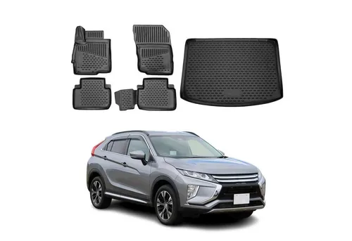 Produktbild OMAC Auto-Fußmatten Kofferraumwanne Set für Mitsubishi Eclipse Cross 2017-2025 TPE (5 St), für Mitsubishi Eclipse Cross 2017-2025 Mitsubishi Eclipse Cross 2017-2025, Einfache Installation,Antirutsch,Leicht zu reinigen