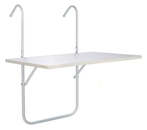 Spetebo Klappbarer Balkontisch 60x40 cm - Wetterfest und Belastbar - Beistelltisch für Balkon, neigbar und platzsparend zusammenklappbar, ideal für kleine Räume, bis 20 kg belastbar.
