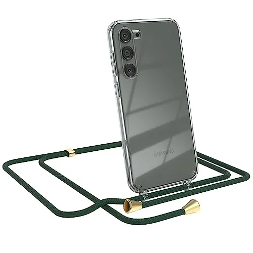 EAZY CASE - Handykette kompatibel mit Samsung Galaxy S23 Plus Kette zum Umhängen für Samsung Galaxy S23 Plus Hülle mit Band aus Silikon stoßfeste transparente Handyhülle als Fallschutz in Grün