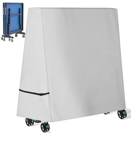 Tischtennisplatte Abdeckung, 600D Wasserdichte Abdeckung für Tischtennisplatte, Outdoor Pingpong Schutzhülle Tischtennis Abdeckhaube Reißfest Wasserdicht Winddicht UV-Beständiges -- 166x72x186cm