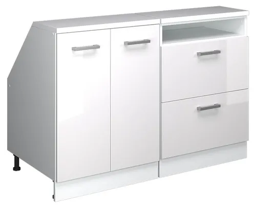 Vicco Unterschrank R-Line, Weiß Hochglanz, 120 cm 2er Set