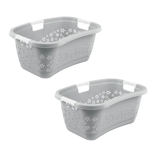 keeeper Wäschekorb lasse, 2er Set mit Softgriffen, ergonomisch - Praktisches 2er Set Wäschekörbe mit ergonomischer Nierenform und Softgriffen. Ideal zum Sortieren und Transportieren von Wäsche mit einem Fassungsvermögen von 50 l. Platzsparend und einfach zu reinigen!