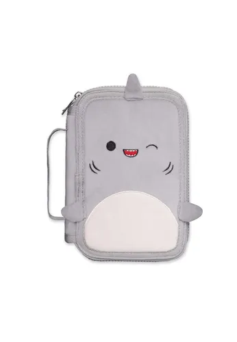Squishmallows Gordon Pencil Case - Federmäppchen mit einzigartigem Design! Der Gordon Hai ist nicht nur niedlich, sondern bietet auch praktische Funktionen wie elastische Bänder und ein Netzfach für eine optimale Organisation.
