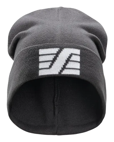 Snickers Workwear Beanie 9035 mit Logo, One size, stahlgrau-weiß - Stylische Mütze für Arbeit und Freizeit, warm und komfortabel, ideal für jeden Handwerker.