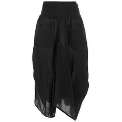 Vishes Maxirock Knöchel-Langer Luftiger Damen Sommer-Rock Einfarbig Sommerröcke Goa, Hippie, Boho Style schwarz 40-44