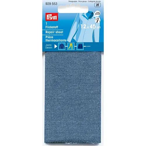 Jeans Flicken Bügelflicken 12 x 45 cm mittel blau Prym 929553 mittelblau