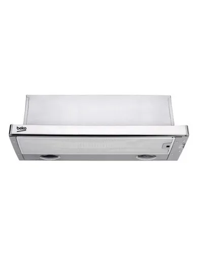 Beko CTB 6250 XH Dunstabzugshaube - Teleskophaube mit 3 Lüfterstufen, ideal für ein angenehmes Raumklima. Auswaschbarer Metallfettfilter und integrierte Lampen für optimale Sicht und Hygiene.