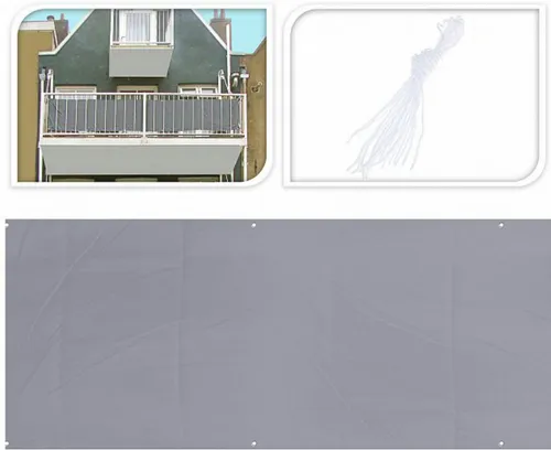 Koopman Balkonsichtschutz Grau (1-St) Sichtschutz, Terrassenverkleidung, Balkonverkleidung, 446 cm lang