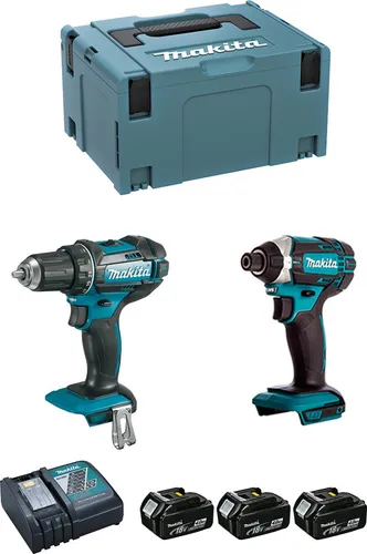 MAKITA Kit DLX2127MJ1 - Kompaktes Akkuschrauber-Set - Akkuschrauber-Set mit DDF482 und DTD152, ergonomischem Design und hoher Leistung. Ideal für präzises Arbeiten mit zwei Geschwindigkeiten und LED-Beleuchtung.