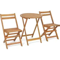 COSTWAY 3tlg. Klappbares Bistroset aus Akazienholz
