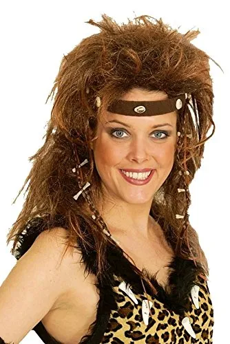 KULTFAKTOR GmbH Neandertalerin Perücke braun Einheitsgröße in braun von KÖRNER Festartikelimport GmbH