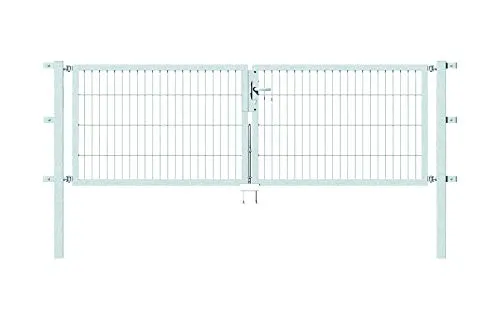 Doppeltor ALBERTS Flexo 250 x 80 cm Typ 6/5/6 - Metall Doppeltor in Silber, robust und langlebig, ideal für die sichere Abgrenzung Ihres Gartens.
