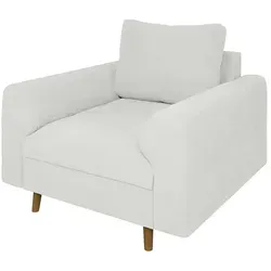 S-Style Möbel Sessel Leif im skandinavischen Stil - Einzelsessel aus hochwertigem Boucle-Stoff mit braunen Holzfüßen, bietet höchsten Komfort und stilvolle Eleganz für Ihr Zuhause.