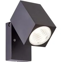 BRILLIANT schwarzer LED Außenwandstrahler BURK - 8W schwenkbar - Außenleuchten mit IP54 Schutz für Witterungsbeständigkeit, schwenkbarer Kopf für flexible Ausleuchtung und energieeffiziente LED-Technologie.