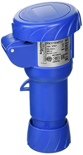 Schneider CEE Kupplung 16A 2PT IP67 - CEE Kupplung mit Schneidklemmen, 16A, 2p+E, 200-250 V AC, IP67 - ideal für den Einsatz in anspruchsvollen Umgebungen, mit weltweit gültiger Schneider Garantie.