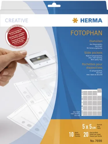 Herma Diahüllen für Kleinbild-Dias 10 Hüllen klar/matt von HERMA
