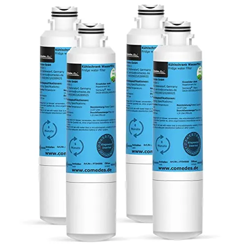 Comedes Wasser-Filter für Samsung DA97-08006 Side-by-Side Kühlschränke, Ersatz für Samsung DA29-00020B, DA29-00019A, HAF-CIN/EXP (4 Stück)