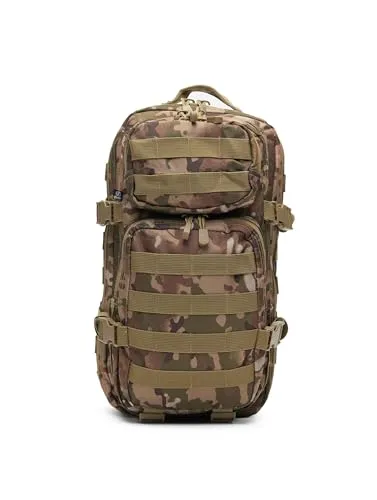 Brandit BD8007 US Cooper Medium Rucksack - Tactical Camo - Funktioneller Rucksack mit bewährtem MOLLE-System für individuelle Anpassung, gepolsterten Schultergurten und 25 Litern Volumen - ideal für Alltag und Outdoor-Aktivitäten.