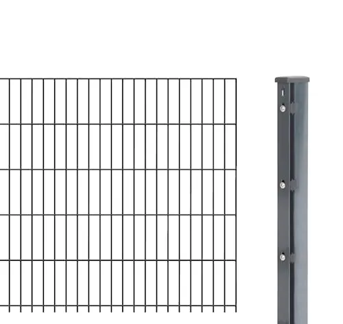 Alberts Doppelstabmatten-Anbauset 8-6-8, anthrazit, 2,5 m - Ideal für langlebige Zaunlösungen: Das Anbauset enthält eine 2,5 m lange Doppelstabmatte und einen robusten Zaunpfosten. Verzinkte Materialien sorgen für hohe Stabilität und Wetterbeständigkeit.