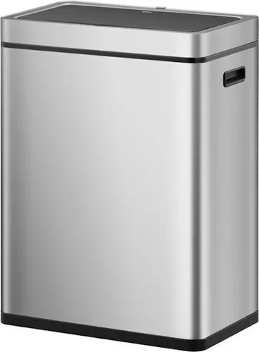 Stylischer Sensor-Mülleimer aus gebürstetem Edelstahl | 30+30 Liter