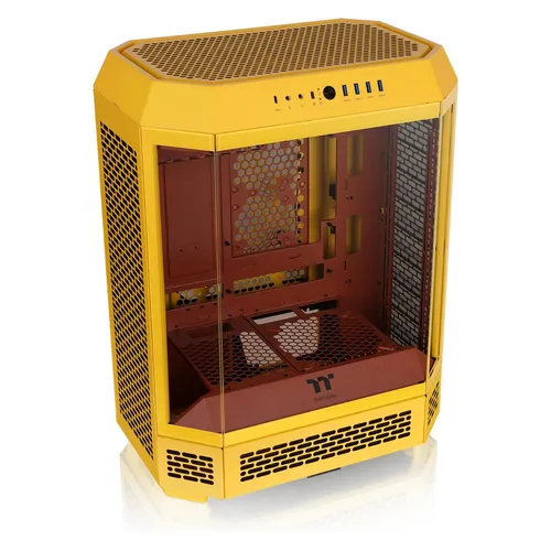 Thermaltake The Tower 600 Mid Tower Chassis - Butter Caramel - PC-Gehäuse mit vertikalem Design und versteckten Anschlüssen, unterstützt bis zu 420-mm-Radiatoren für optimale Kühlung und einfache Kabelführung.