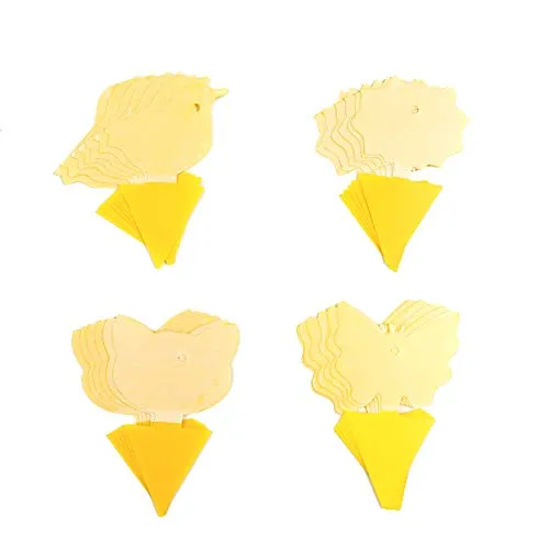 Allein 24PCS Gelbsticker, Gelbtafeln klein, steckbare Fliegenfalle, Gemusterte Fliegenfalle gegen trauermücken Blattläuse, Minierfliegen und weiße Fliegen für Zimmerpflanzen und inkl. 24 Kabelbinder