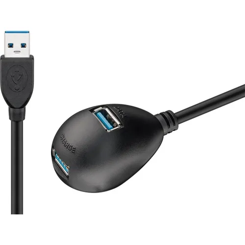 USB 3.0 Docking-Ball Verlängerung Kabel A/A mit Standfuß 1,5m schwarz