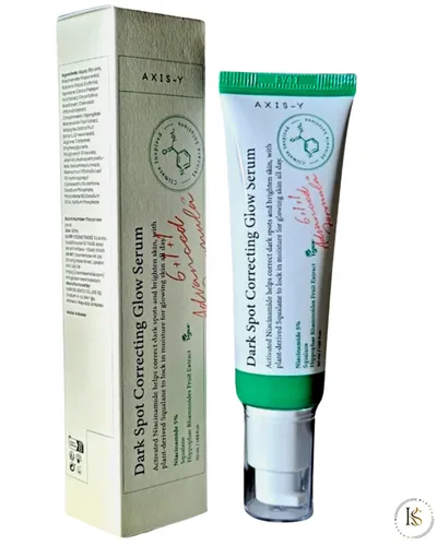 Axis-Y Dark Spot Correcting Glow Serum - 50ml - Tagescreme mit 5% Niacinamid, das dunkle Flecken reduziert und den Hautton ausgleicht. Angereichert mit Squalan für intensive Feuchtigkeit und eine strahlende Haut.