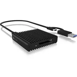 ICY BOX CFexpressTM Typ-B Kartenleser - Hochgeschwindigkeits-Datenübertragung - Kartenleser für CFexpressTM Typ-B mit USB 3.2 Gen 2, Aluminiumgehäuse im Kühlrippendesign und Datentransferraten von bis zu 10 Gbit/s - ideal für professionelle Fotografen.