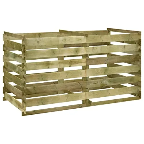 vidaXL Kiefer Komposter 180x90x90cm - Stabiler Kompostbehälter für Ihren Garten - Komposter aus grün-imprägniertem Kiefernholz, langlebig und verrottungsbeständig. Ideal für die umweltfreundliche Umwandlung von Küchen- und Gartenabfällen in nährstoffreiche Erde.