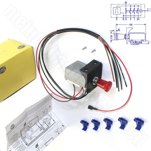 HELLA Warnblinkschalter 6HD 002 535-031 für AUDI VOLVO VW BOMAG