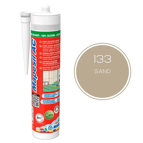 MAPEI® MAPESIL AC 1-Komponenten Fugen-Silikon 133 sand 310 ml zum Abdichten mit BioBlock® ANTISCHIMMEL