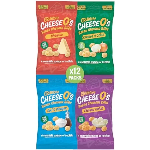 CheeseO's Puffkäsenuggets - verschiedene Sorten Sortiment 12 Beutel à 20g - Ketosnacks - Perfekt für Aperio - Reich an Proteinen - kohlenhydratarm - Keto-/Keto-Diät - Glutenfrei