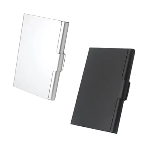 WANTUSHUI 2 Stück Visitenkartenbox, Herren Visitenkarten Etui, Metall Visitenkartenetui, Personalisiert, Edelstahl, Visitenkartenhalter Tür