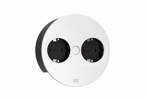 BACHMANN Einbausteckdose TWIST 2 rund 2-fach mit 2m Kabel von Bachmann