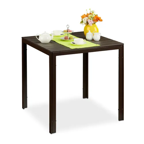 Wetterfester Gartentisch eckig für Balkon und Terrasse