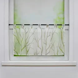 Kurzgardine scheibengardine, Weiß, Sand, Textil, Ranken, 90x45 cm, ohne Technik, Wohntextilien, Gardinen & Vorhänge, Fertiggardinen, Scheibengardinen