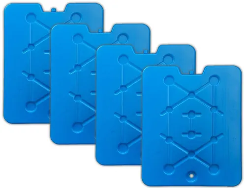 HAC24 Kühlakku 4er Set XXL Flache Kühlelemente blau Kühlakkus Kühlpads, 25,5 x 32 x 1,3 cm, 800 g je Akku