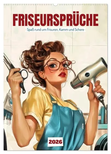 Friseursprüche Wandkalender 2026, Spaß rund um Frisuren von CALVENDO