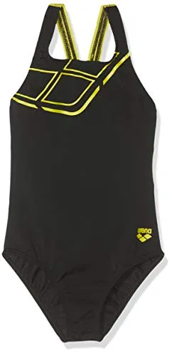 ARENA Mädchen Badeanzug Mädchen Sport Badeanzug Essentials, Blackyellow Star, 140, 002346