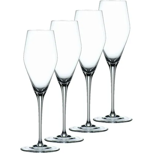 Nachtmann 4-teiliges Champagner Gläser Set, ViNova - Rotweingläser aus hochwertigem Kristallglas, spülmaschinenfest und ideal für besondere Genussmomente mit Champagner und Schaumweinen.