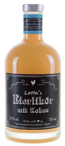  Lotta's Eierlikör mit Kokos, Sahne-Cream Likör, 0,7 l. Flasche 22,79€/L
