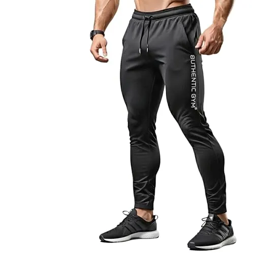 Authentic Gym® COOL Pants | Schwarz Gym Jogginghose Sporthose Herren Lang, Baumwolle Trainingshose Herren Fitness Hose (DE/NL/SE/PL, Alphanumerisch, L, Regular, Regular, Schwarz)
