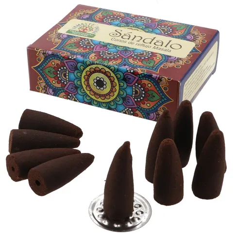 Natürliche Räucherkegel aus Süd Indien - Sandelwood - 10*3,5*7*3 cm